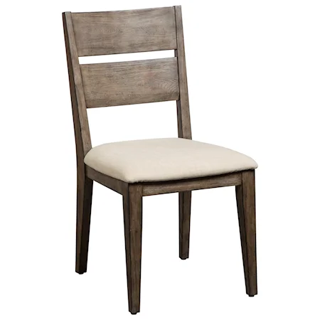 Solid Spruce Side Chair with Upholstered Seat